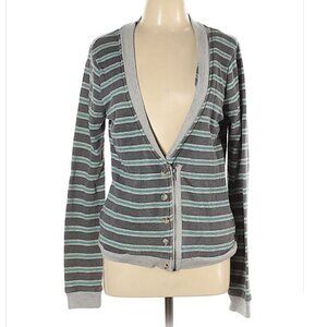 BDG V-Neck Striped Zip Cardigan Size Large